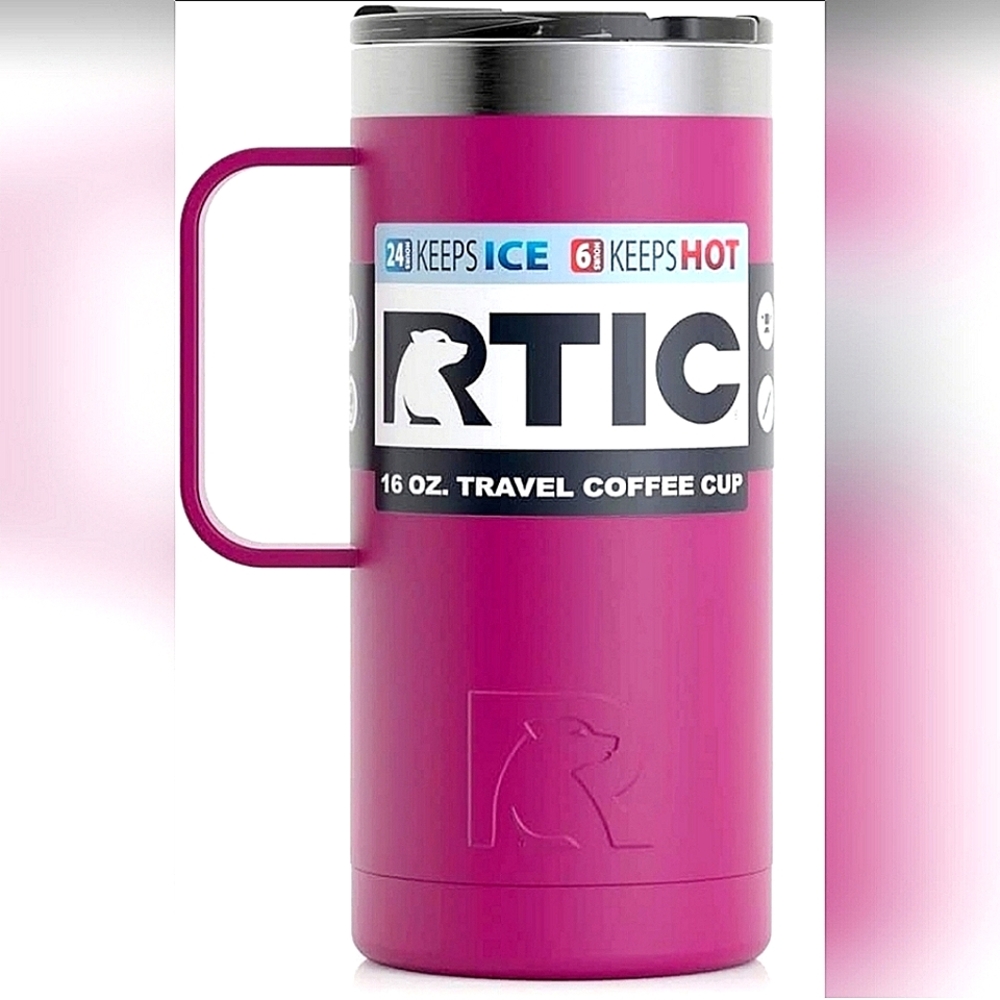 🆕️RTIC 16oz Hot/Cold Travel Coffee Cup (Fushcia)